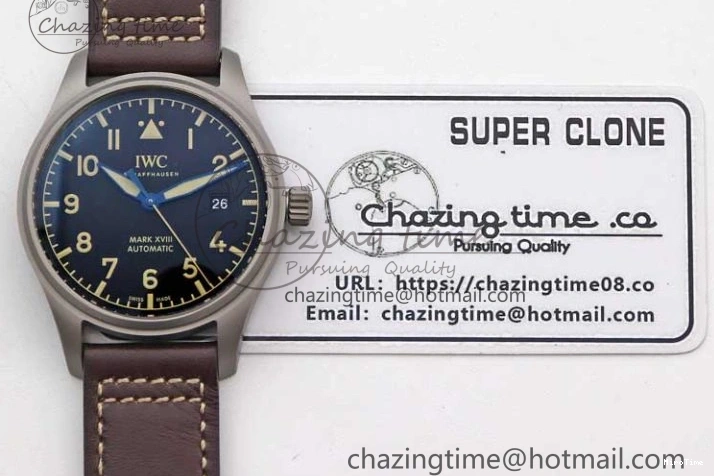 MIROTIME 0705 Mark XVIII IW327006 Titanium M+F 1:1 Best Edition Black Dial on Brown Leather Strap A Efficient 7052